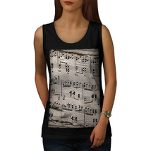 Music Key Notes Tee Old Melody Sheet Women Tank Top - £10.38 GBP