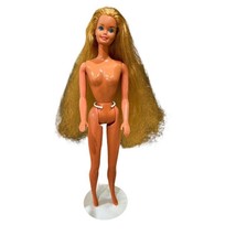 Vintage Tropical Barbie Doll Long Golden Blonde Hair Mattel 1980s NO CLOTHES - £9.22 GBP