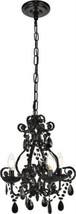 Pendant Light KATO Transitional Crystal Black Polished Iron Wire Royal-Cut - £223.02 GBP