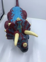 Fisher Price Imaginext Blue Hard Plastic Triceratops Dinosaur Figure  2011  - £6.17 GBP