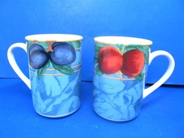 Victoria Beale Forbidden Fruit Set Of Two 4 3/8&quot; Tall Mugs Discontinued  - £11.97 GBP