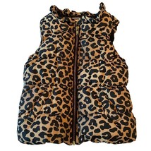 Gymboree Cheetah Print Girls Puffer Vest Sz 5/6 (Small) - £11.49 GBP