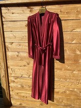 Tom Bezduda for Barad &amp; Co. Vintage  70s Red Belted Tie Robe Union Made M - £14.70 GBP