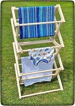 37½&quot; Amish Drying Rack - Collapsible Solid Wood Laundry Clothes Hanger Usa Made - £86.32 GBP