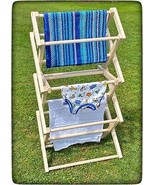 37½&quot; AMISH DRYING RACK - Collapsible Solid Wood Laundry Clothes Hanger U... - £86.30 GBP