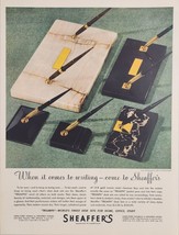 1947 Print Ad Sheaffer&#39;s Triumph Fountain Pens 14-K Gold Finest Desk Sets - £14.86 GBP