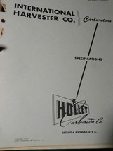 International Harvest Co. Carburetors Specifications Holley 1951 - $9.00
