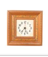 Vintage 70s Mid Century Modern MCM Wood Floral Hanging Wall Clock Farmhouse - $1,293.73 MXN
