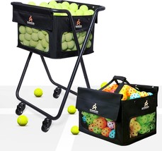 Tennis Ball Hopper Cart with 4 Wheels – Foldable, Large Capacity Pickleb... - $56.05