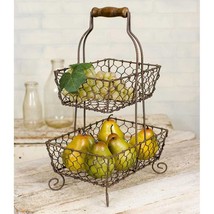 Grayson Two-Tiered Wire Fruit Veggie Basket Caddy - Display Stand - £42.07 GBP