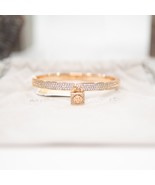 Michael Kors Metallic Muse Pave CZ Crystal Rose Gold Plated Bangle Brace... - $2,768.51 MXN