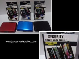 Security Credit Card Wallet Blocks RFID Scanning NIB Various Colors Aluminum - $6.99