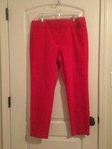 Ann Taylor Loft Julie Women&#39;s Red Casual Dress Pants Zip &amp; Button Size 12 - £33.68 GBP