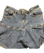 Wild Fable Blue Denim Mini Skirt Womens M Paneled Flare Y2K Low Rise - $35.17