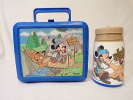 ORIGINAL Vintage 1989 Aladdin Disney Mickey Mouse Pluto Plastic Lunch Box - £23.26 GBP