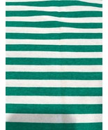 Fabric Sewing Quilting Green White Stripe Jersey Knit 56&quot; x 54&quot; pc - £8.48 GBP