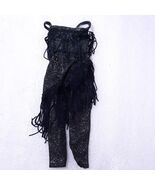 Vintage Shillman Black gold Metallic Shiny Fringe Jumpsuit romper Barbie... - $1,023.79 MXN