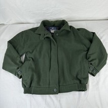 Vintage Woolrich Wool Bomber Jacket Coat Womens Medium Green Made in USA... - $88.10