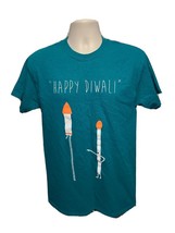 Virginia Tech Indian Students Association Happy Diwali Adult Medium Green TShirt - £11.62 GBP