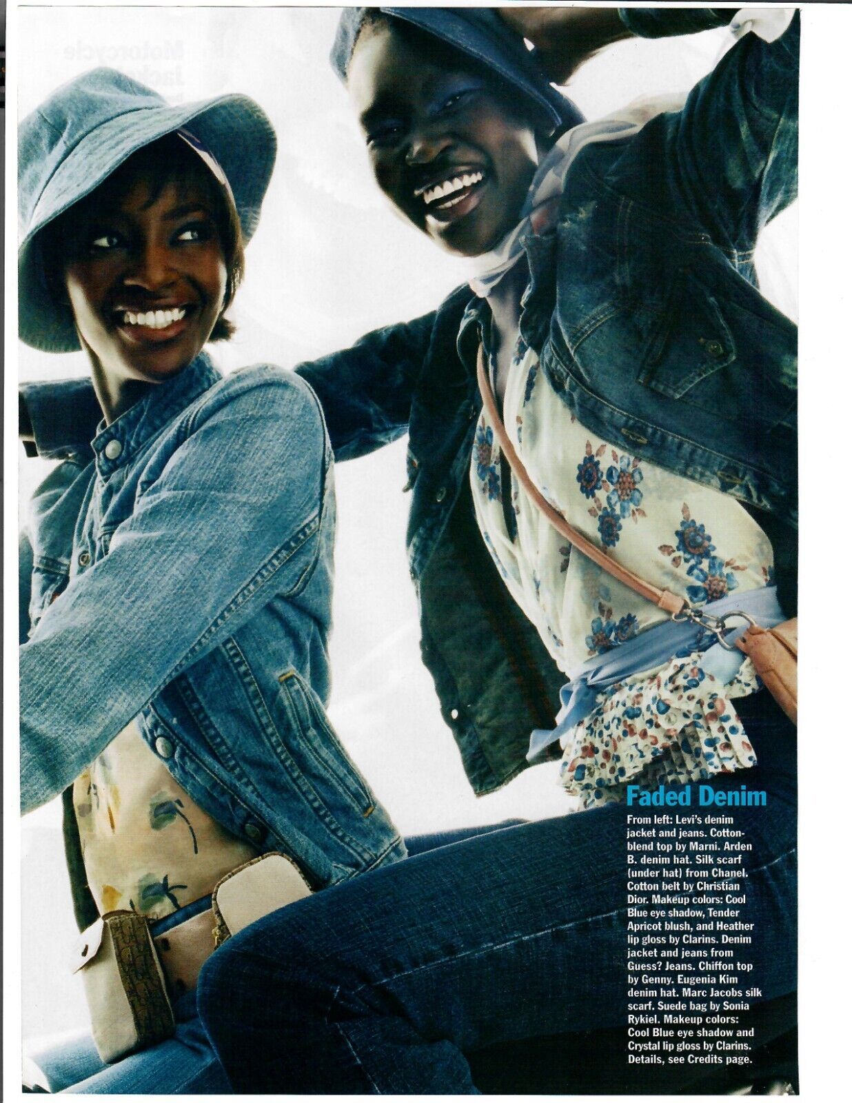 2002 Allure Magazine Print Ad Young Models Wearing Denim Fashion Levi's Chanel - $12.55