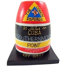 7&quot; Southernmost Point Hand Painted Wooden Buoy Key West Florida Beach Tiki Decor - £16.89 GBP