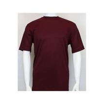 Men Dressy T-Shirt  Log-In Uomo Soft Crew Neck Silky Short Sleeves 218 Burgundy image 2