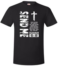 Send Me Christian Men&#39;s T-Shirt Isaiah 6:8 T-Shirt and FREE 4&quot; Cross Nai... - $21.77+