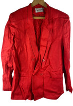 Vtg Diane Von Furstenberg 100% Linen Blazer Jacket Red Double Breasted Womens 8 - £29.72 GBP