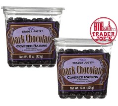 2 Packs Trader Joe's Dark Chocolate Covered Raisins 15 oz - $22.30