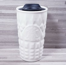 Starbucks 2014 Quilted Double Wall 10 oz. Ceramic Travel Mug Off-White - £28.29 GBP