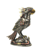 Steampunk Designed Cockatiel Parrot Bird Metallic Finished Tabletop Statue - £50.37 GBP