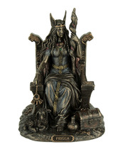 Frigga Norse Goddess Of Love Marriage and Destiny Sitting On Throne Statue - £70.17 GBP