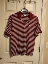 Brooks Brothers 346 Mens Polo Shirt Blue Red White Stripe Short Sleeve s... - $14.84