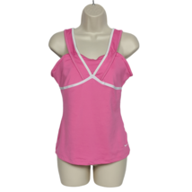 Nike Womens Dri Fit Activewear Tank Top Medium Pink Shelf Bra Scoop Neck - £19.35 GBP