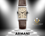 Orologio da uomo autentico EMPORIO ARMANI rettangolare beige con cinturi... - $129.47