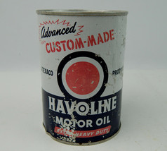 Vintage Havoline Advanced Quart Motor Oil Can Metal fair-good ships now! - £15.58 GBP