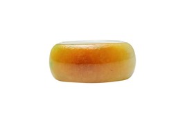 Yellow Brown Grade A Smooth All Jade Ring Size 12 - £553.94 GBP