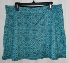 New Womens Tranquility Blue W/ Novelty Print Pull On Jersey Knit Skort Size Xl - £20.06 GBP