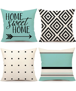 Spring Summer Throw Modern Pillow Covers 18 X 18 Inch Set of 4, Home Swe... - £16.81 GBP