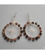 Handmade Jasper Bead Heart Earrings – 2" Drop Dangle Jewelry - $34.69 CAD