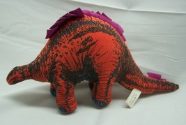 VINTAGE ORANGE STEGOSAURUS DINOSAUR 9&quot; Plush STUFFED ANIMAL Toy 1990&#39;s - £11.84 GBP