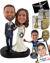 Personalized Bobblehead Gorgeous Couple Dressed P For The Perfect Wedding - Wedd - £124.54 GBP