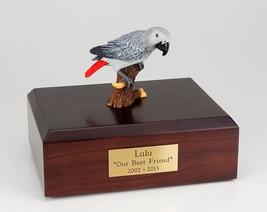 Parrot Gray Figurine Bird Pet Cremation Urn Avail in 3 Different Colors &amp; 4 Size - £134.31 GBP+