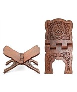 Triquetra Carved 13&quot; Book of Shadows Wooden Book Holder! - $31.70 CAD