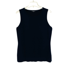 Lafayette 148 Sleeveless Knit Top Shell Size S Black Soft Viscose Office... - $625.89 MXN