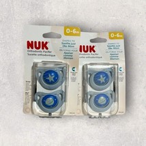 2 x Nuk Orthodontic Pacifier Silicone BPA Free 0-6 Month Blue Star/Moon 2 Pack - £30.96 GBP