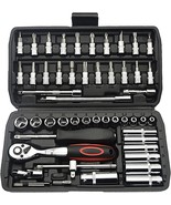 Socket Wrench Set 53PCS 1 4 Inch Ratcheting Wrench Set And Extension Bar... - $40.21