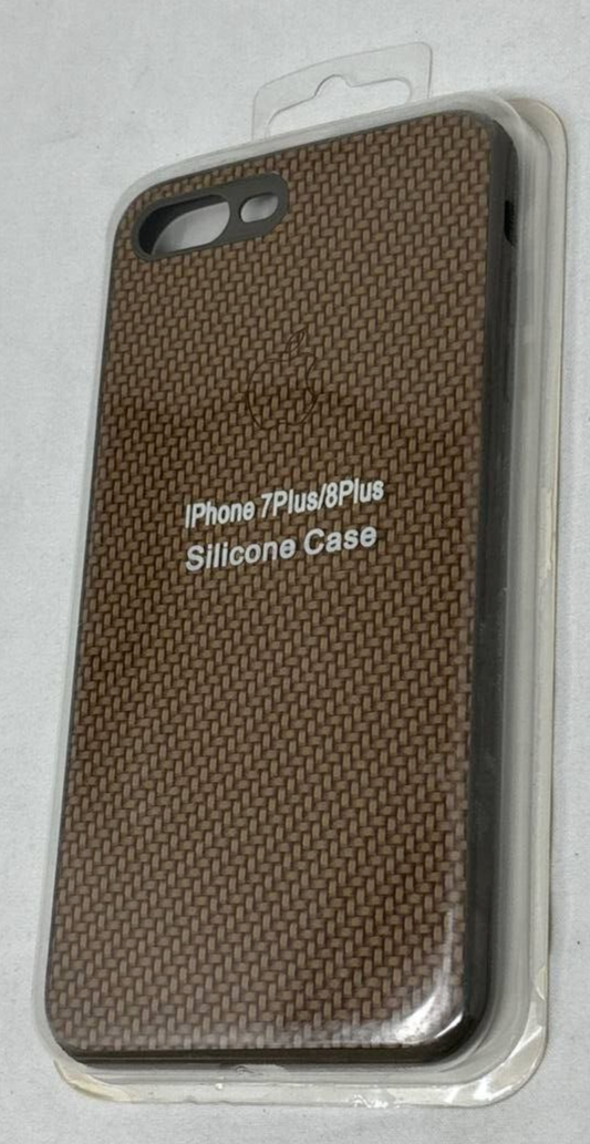 Silicone Case Cover for Apple iPhone 6 7 8 Plus Durable Slim Woven Texture Brown Item image 2