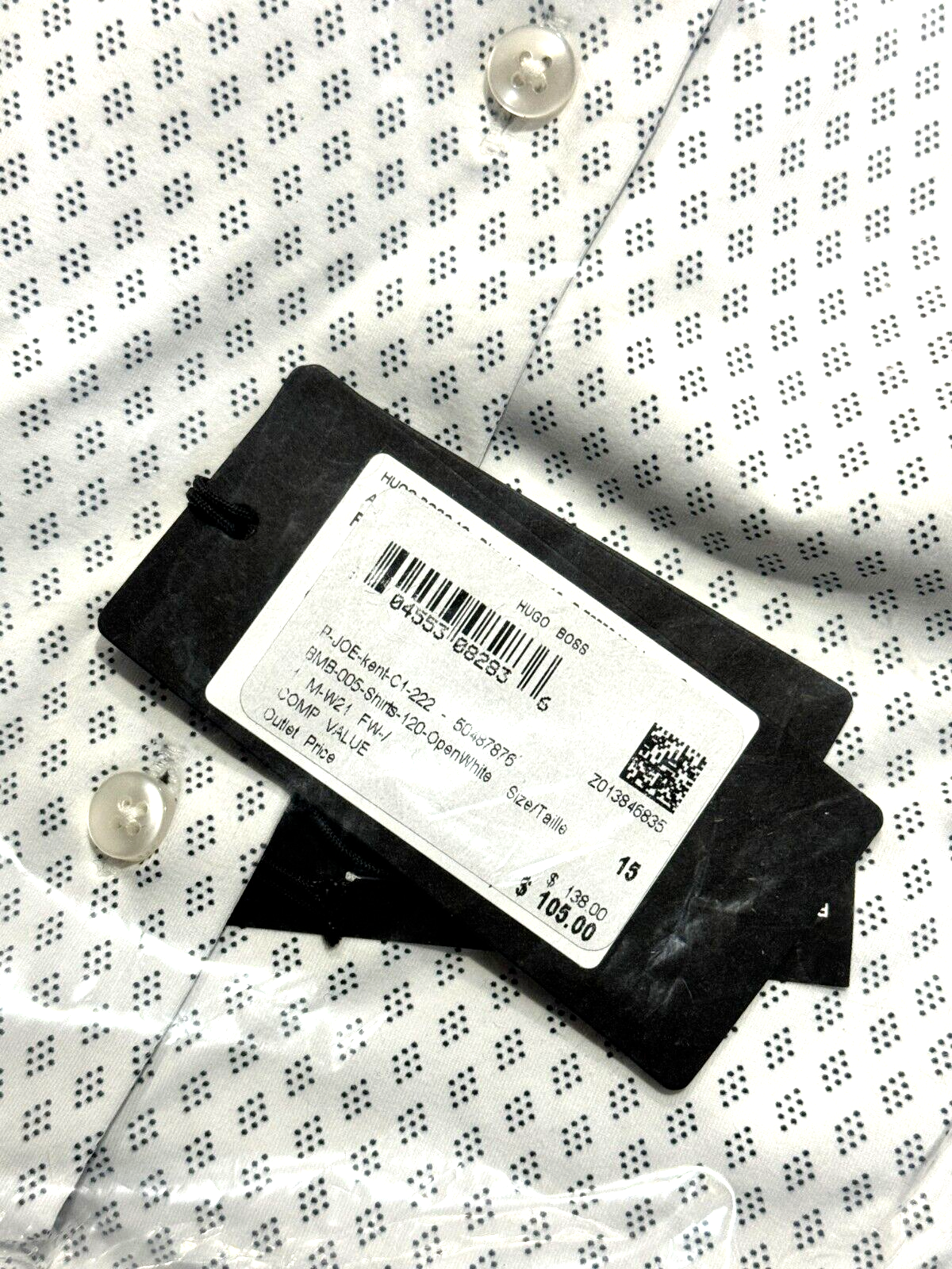 HUGO BOSS Herren Joe Kent Reise Reg Passform Performance Stretch Kleid Hemd 37 Item image 5