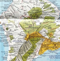 Map Hawaiian Islands Close Up USA 1988 Vintage National Geographic 22 x ... - $472.21 MXN